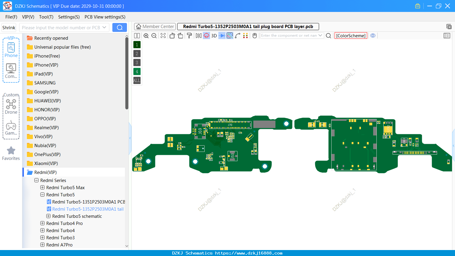 Redmi Turbo5-1352P2503M0A1 Tail Plug Board PCB Layer